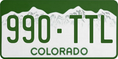 CO license plate 990TTL