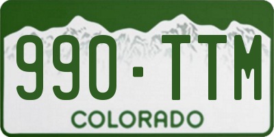 CO license plate 990TTM