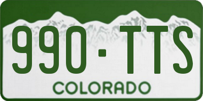 CO license plate 990TTS