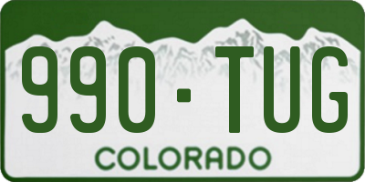 CO license plate 990TUG