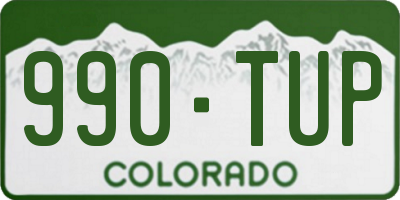 CO license plate 990TUP