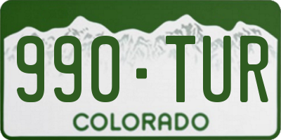 CO license plate 990TUR