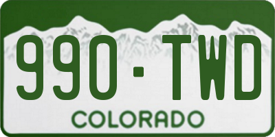 CO license plate 990TWD