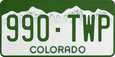 CO license plate 990TWP