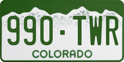 CO license plate 990TWR