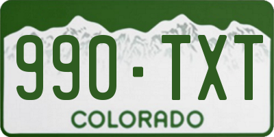 CO license plate 990TXT