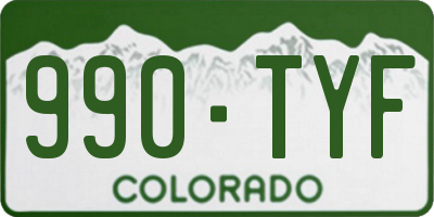 CO license plate 990TYF