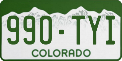 CO license plate 990TYI