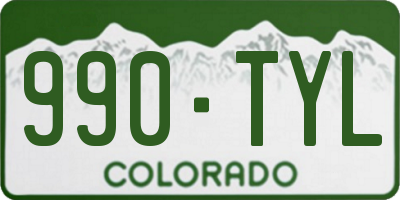 CO license plate 990TYL
