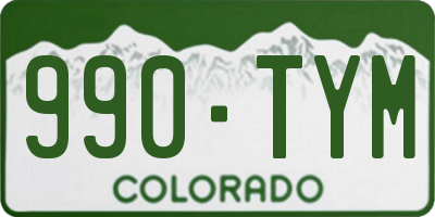 CO license plate 990TYM