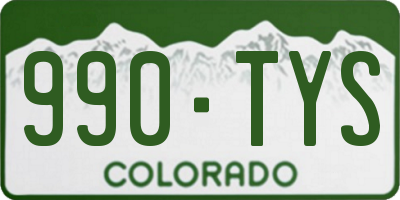 CO license plate 990TYS
