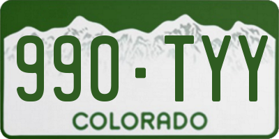 CO license plate 990TYY