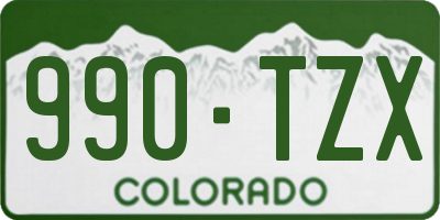 CO license plate 990TZX