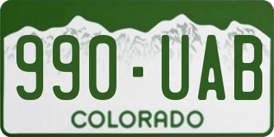 CO license plate 990UAB