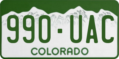 CO license plate 990UAC