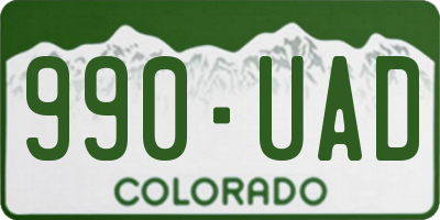 CO license plate 990UAD