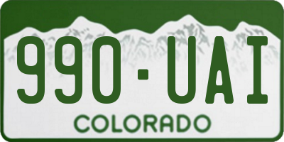 CO license plate 990UAI