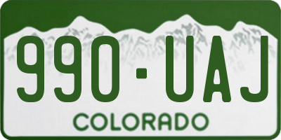 CO license plate 990UAJ