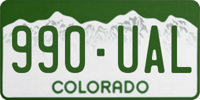 CO license plate 990UAL