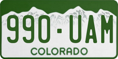 CO license plate 990UAM