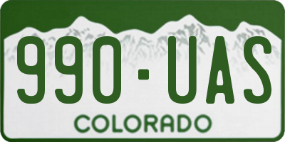 CO license plate 990UAS