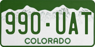 CO license plate 990UAT