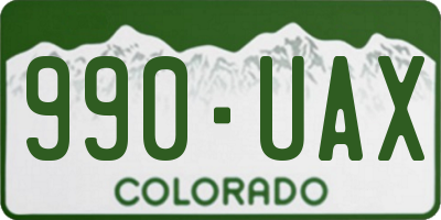 CO license plate 990UAX