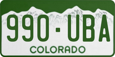 CO license plate 990UBA