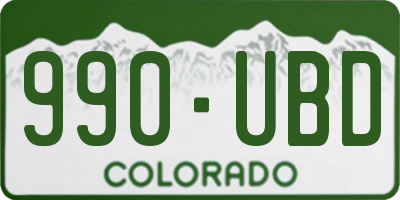 CO license plate 990UBD