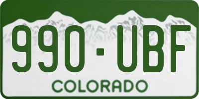 CO license plate 990UBF