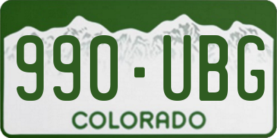 CO license plate 990UBG