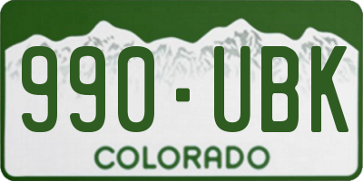 CO license plate 990UBK