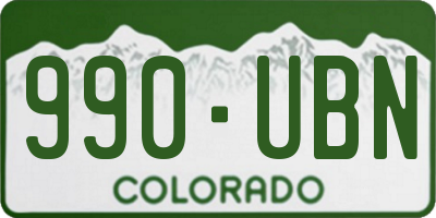 CO license plate 990UBN