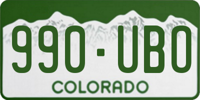 CO license plate 990UBO