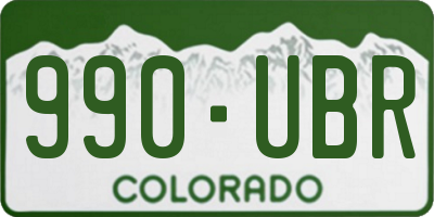 CO license plate 990UBR