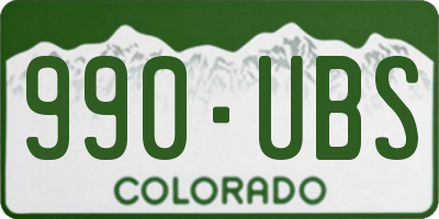 CO license plate 990UBS