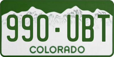 CO license plate 990UBT