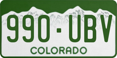 CO license plate 990UBV