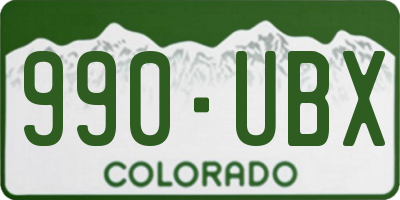CO license plate 990UBX