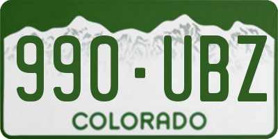 CO license plate 990UBZ