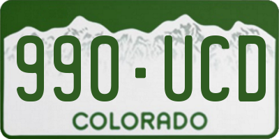 CO license plate 990UCD