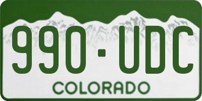 CO license plate 990UDC