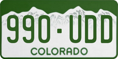 CO license plate 990UDD