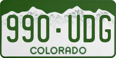 CO license plate 990UDG
