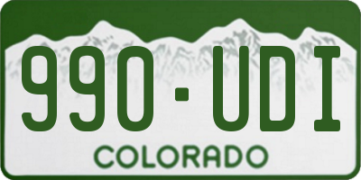 CO license plate 990UDI