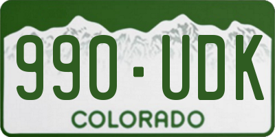 CO license plate 990UDK