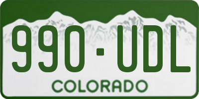 CO license plate 990UDL