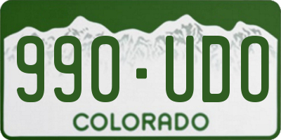 CO license plate 990UDO