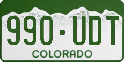 CO license plate 990UDT
