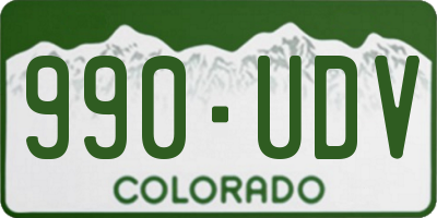 CO license plate 990UDV